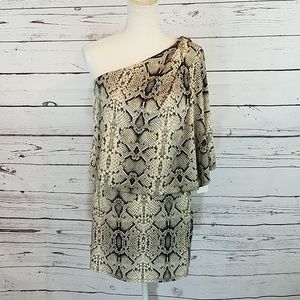 Jessica Simpson One Shoulder Snake Print Dress